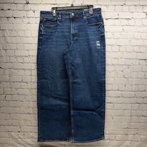 American Eagle Outfitters Relaxed Fit stovepipe wide leg Blue Jeans sz31/12 nwt